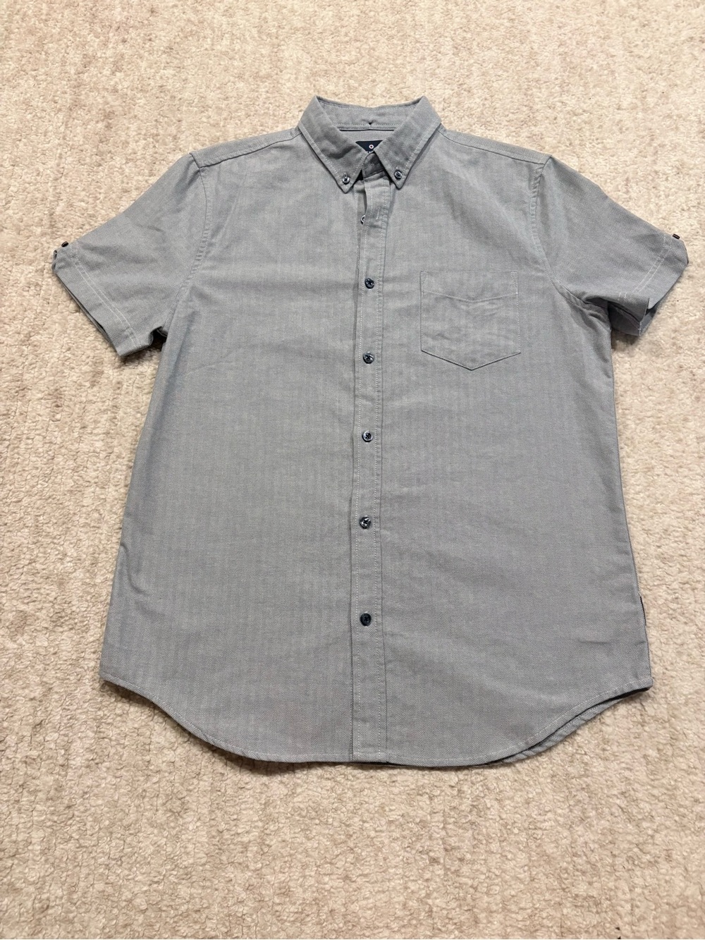 Ben Sherman Short-Sleeve Button-Down Shirt - Blue-Gray